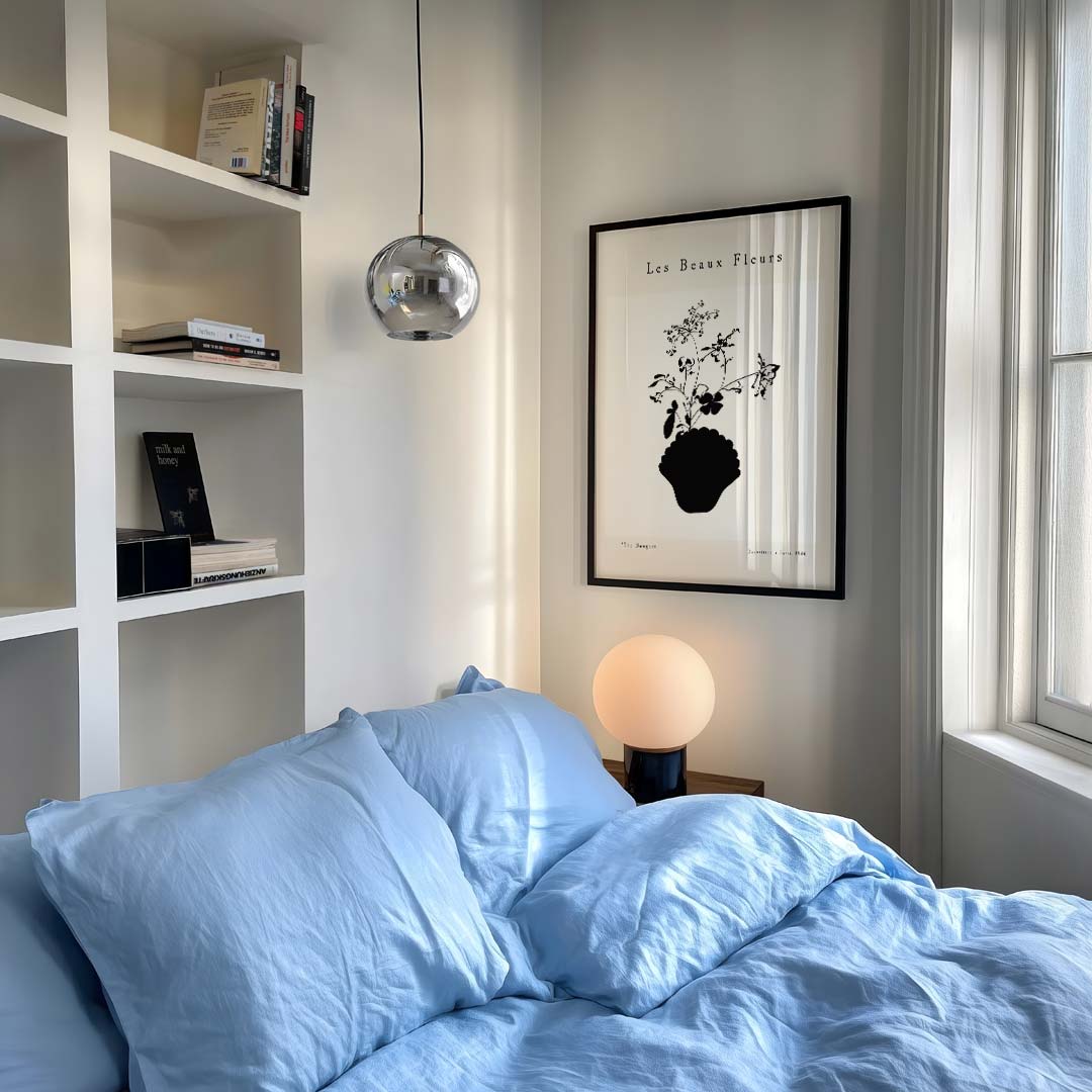 Zwart-Wit Bloemen Silhouet Poster-WallArtistic