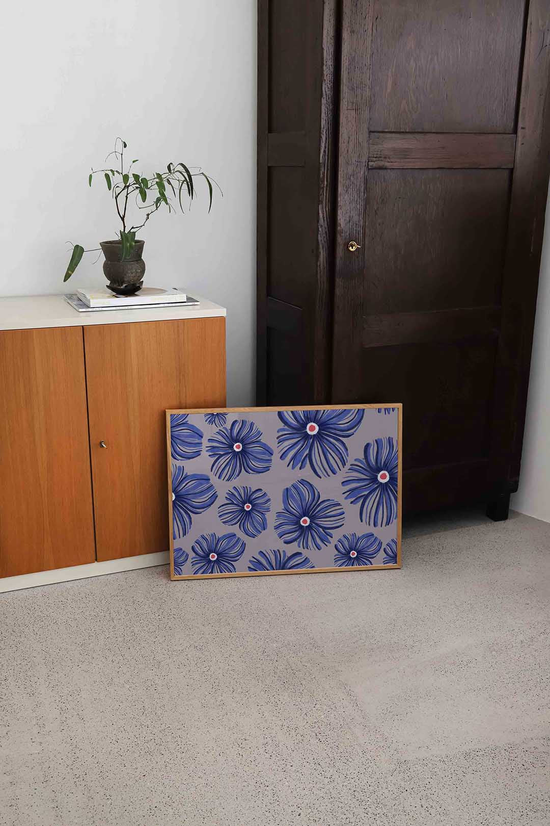 Blauwe bloemen Poster