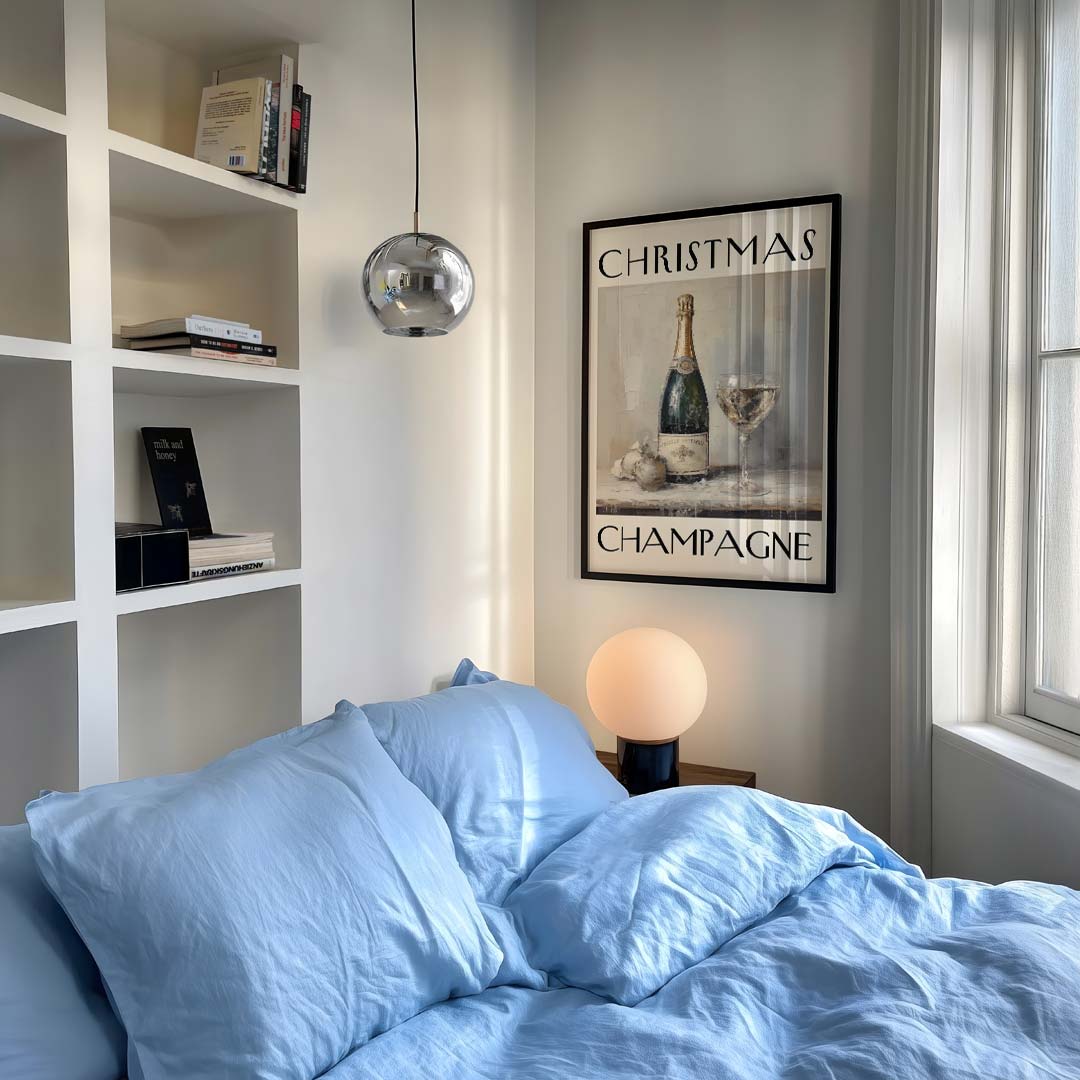 Stijlvolle Kerst Champagnetijd Poster-WallArtistic