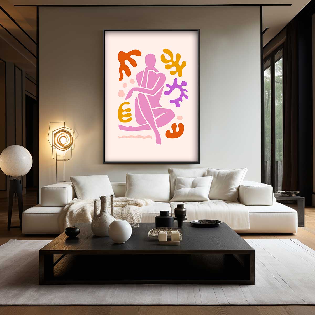 Vrolijke Lijnen en Vormen Kunstwerk-canvas-dibond-plexiglas-wanddecoratie-WallArtistic