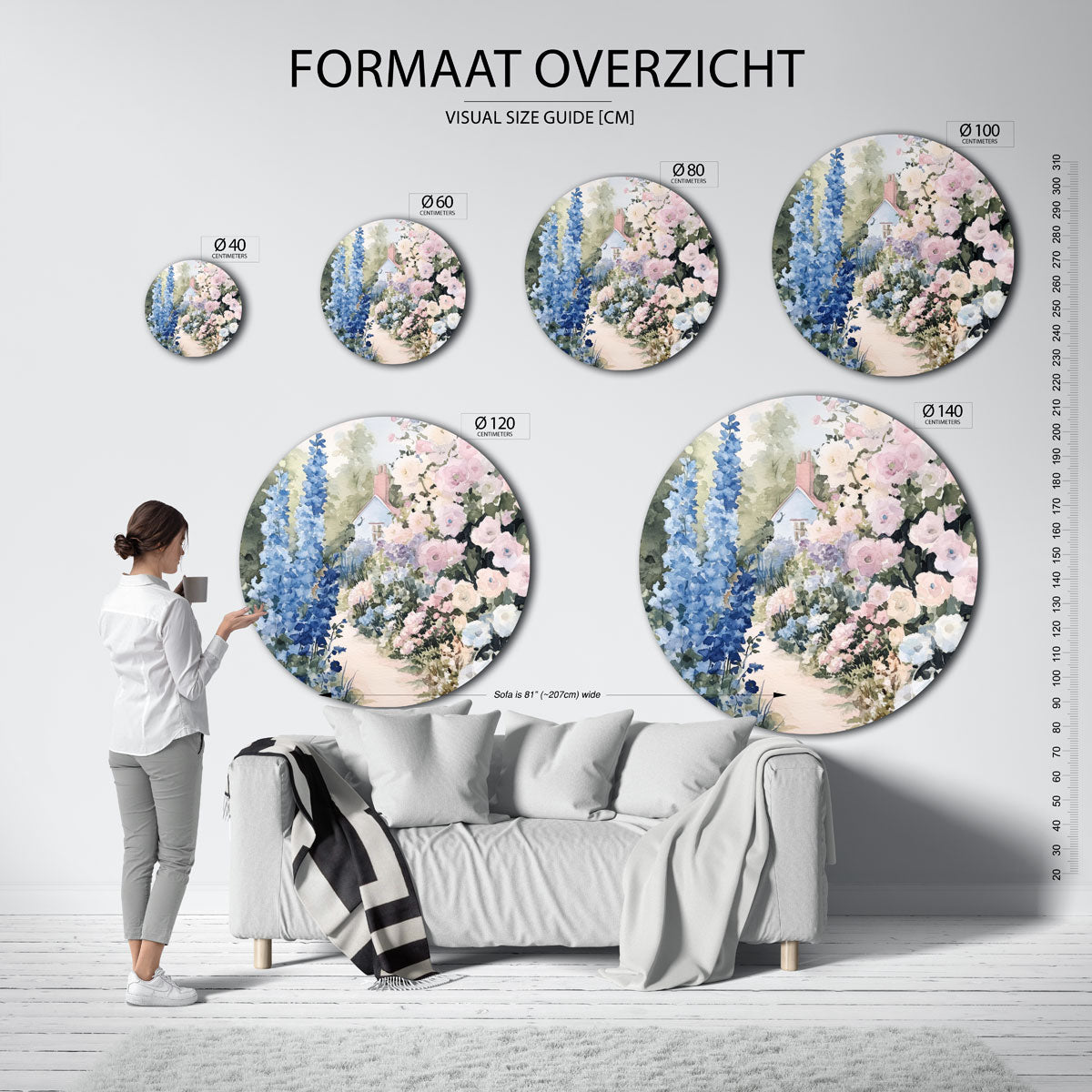 Bloementuin met huis Muurcirkel