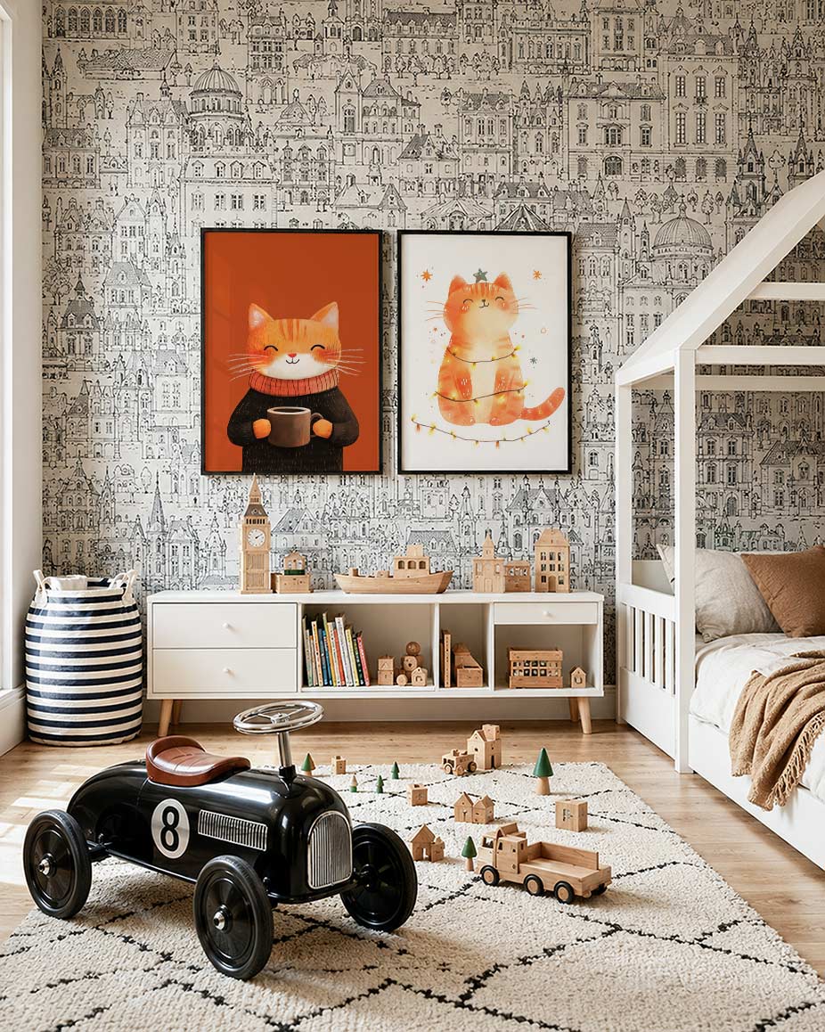 Warme kattenknuffel Posterset