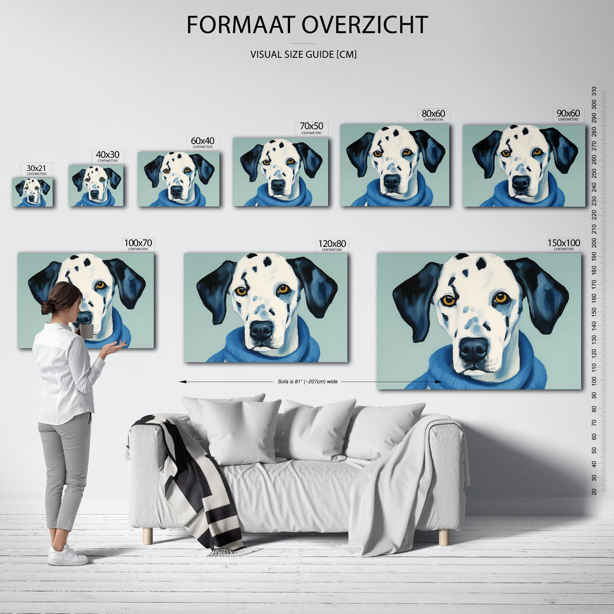 Dalmatier met blauwe sjaal Poster
