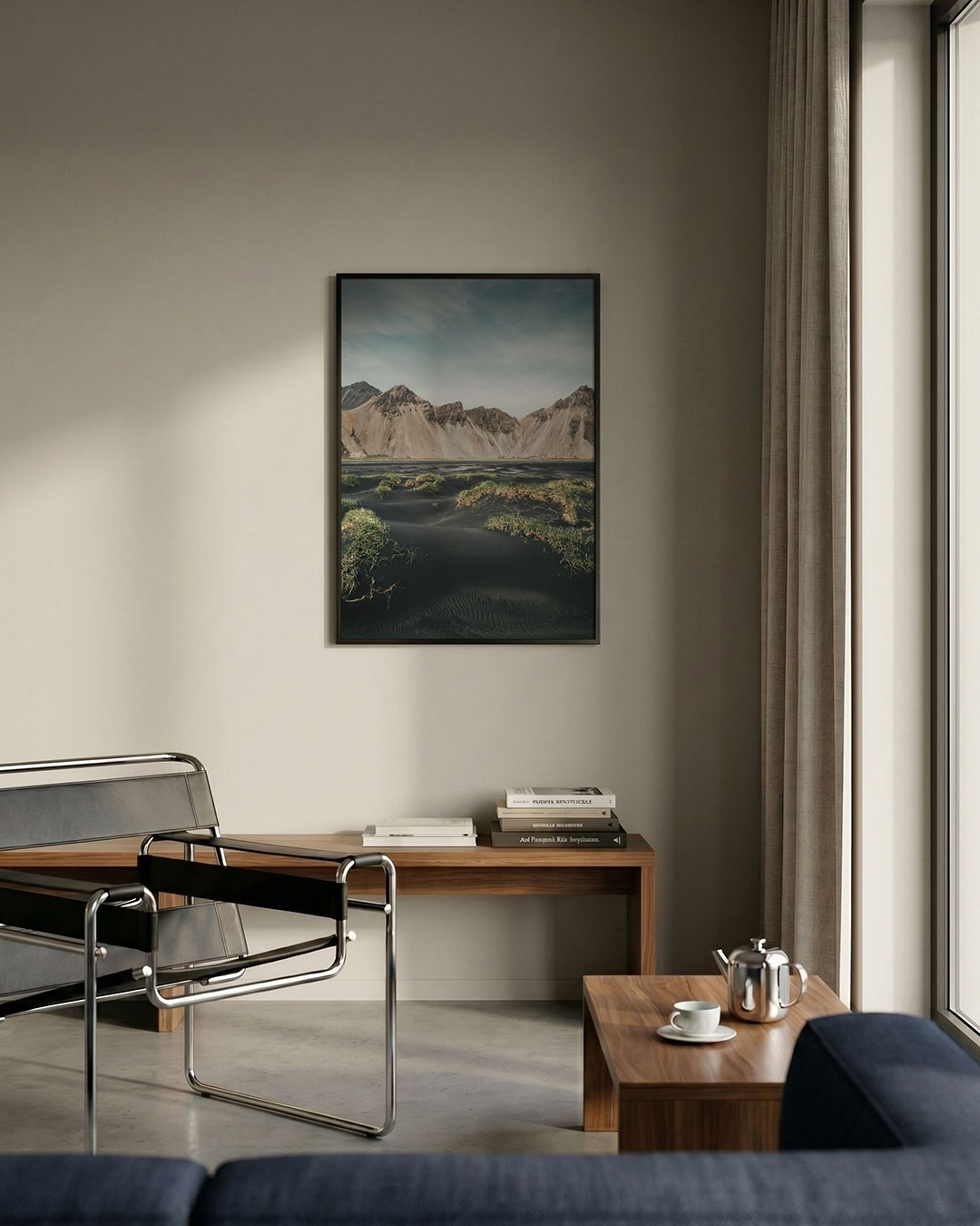 Berglandschap met zand Poster