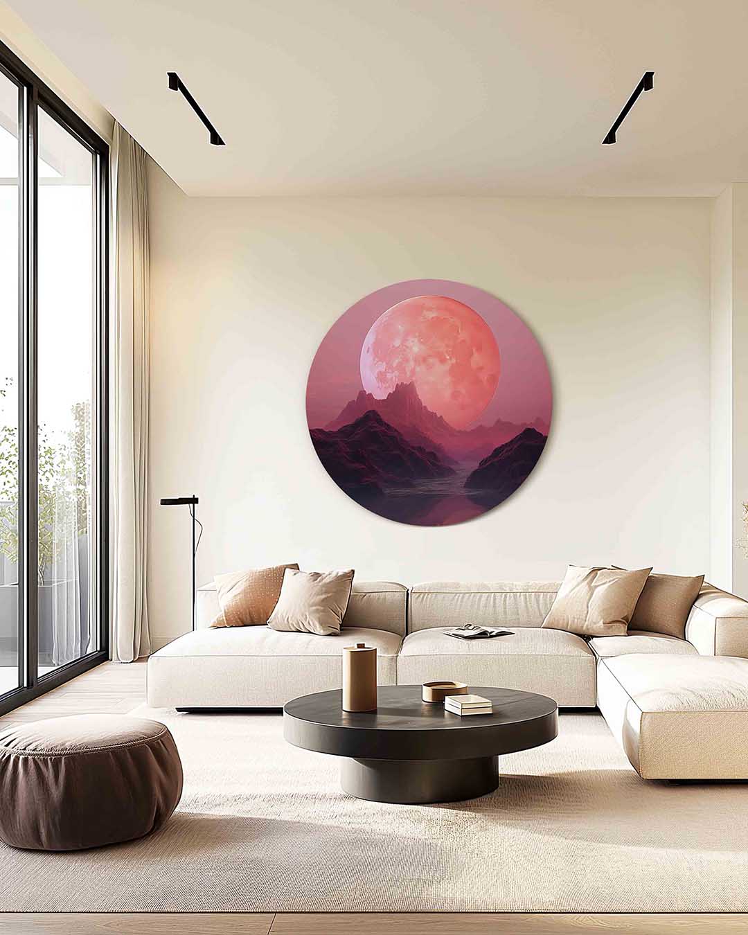Roze maanlandschap Muurcirkel