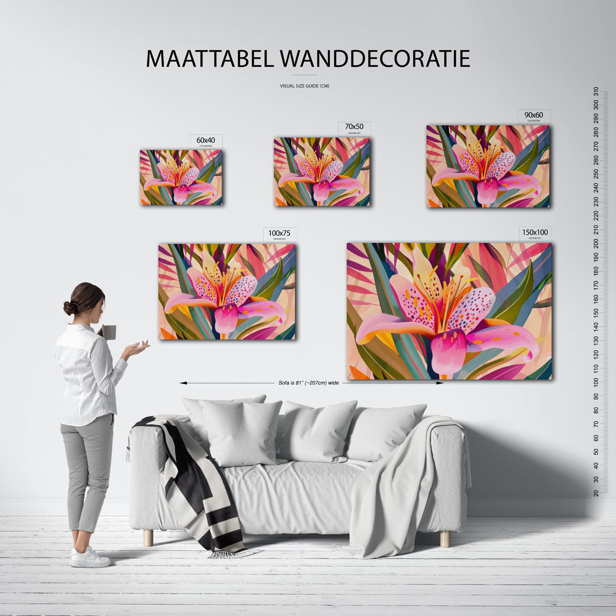 Kleurrijke bloemillustratie Kunstwerk