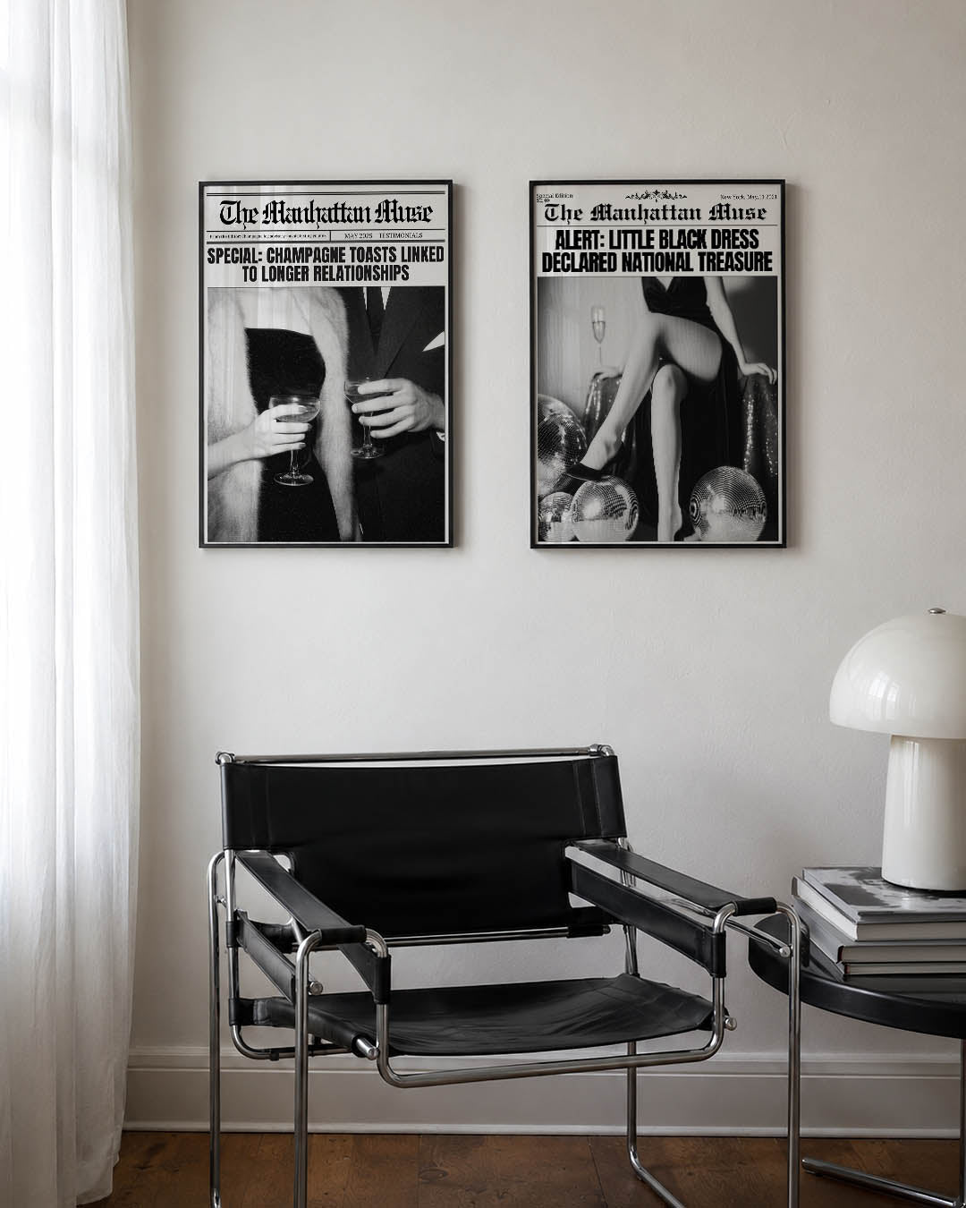 Zwart wit elegantie Posterset