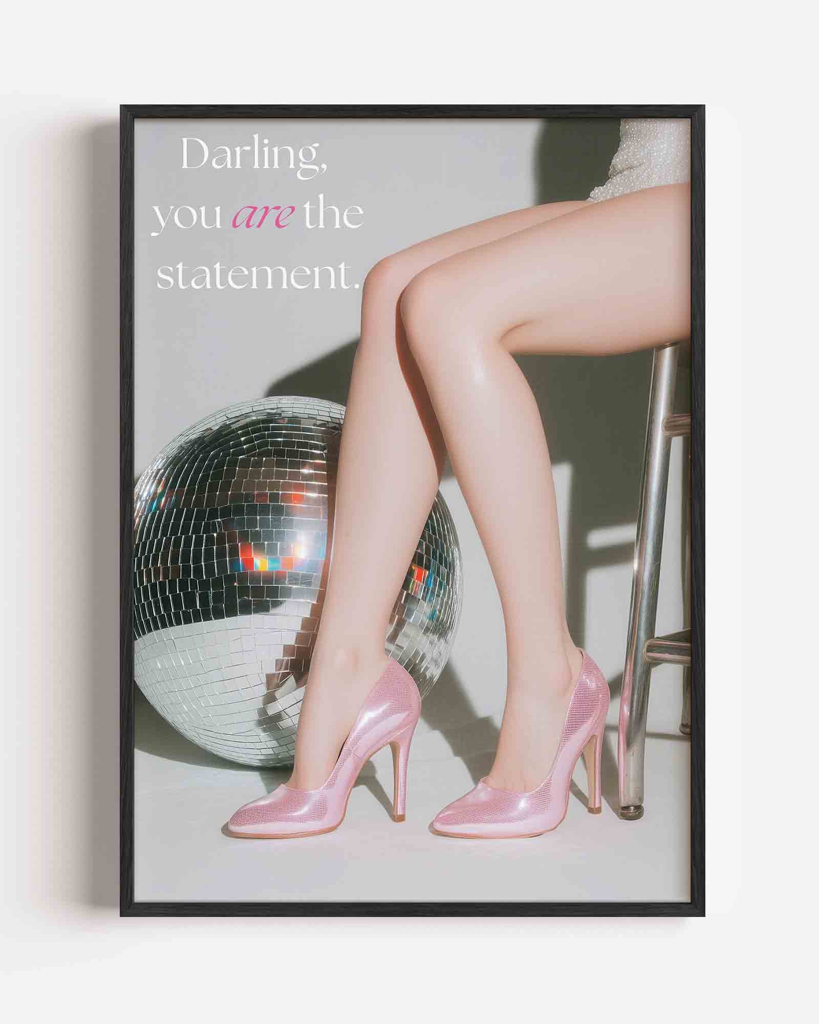Roze hakken en discobal Poster