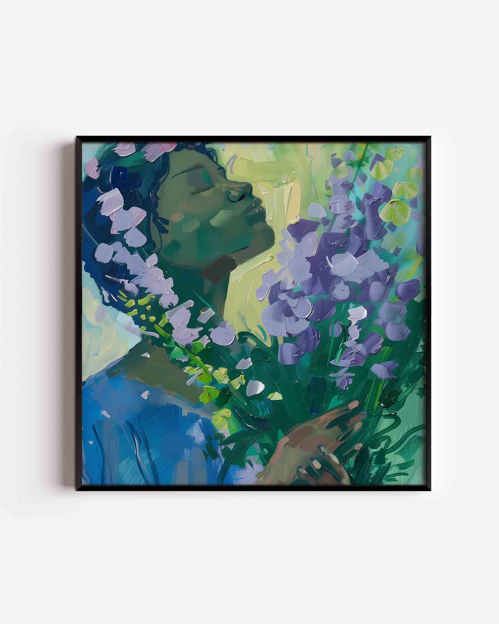 Vrouw met bloemen Poster