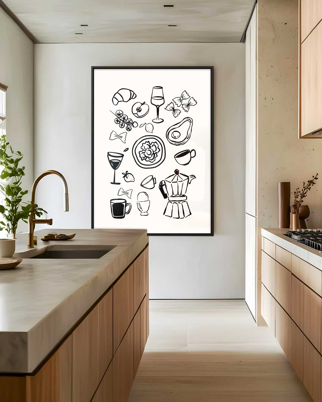 Keukenavontuur Illustratie Kunstwerk-canvas-dibond-plexiglas-wanddecoratie-WallArtistic