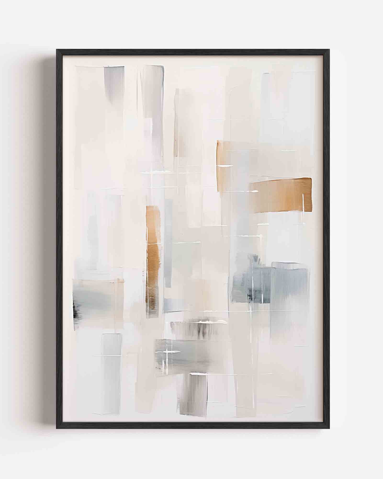 Abstracte beige en grijze vlakken Poster