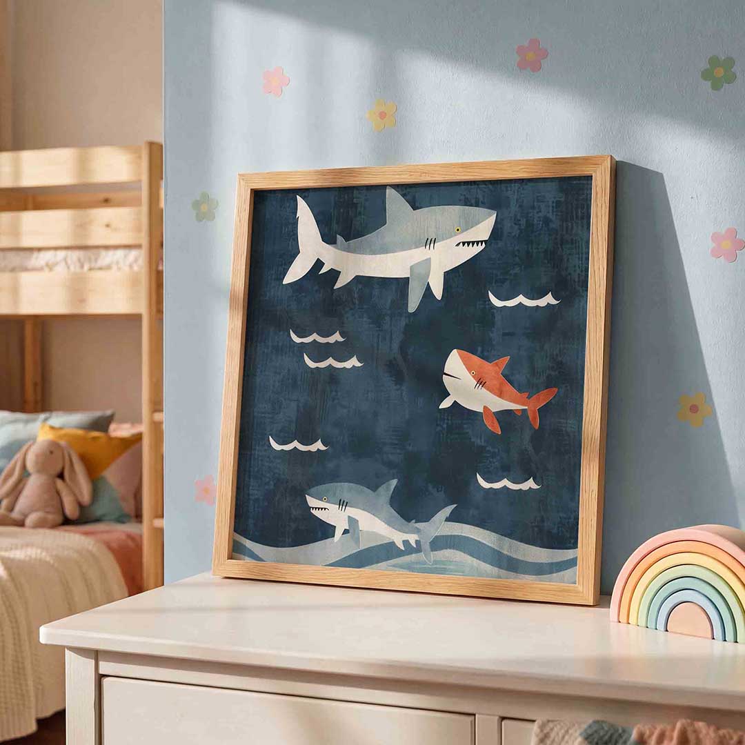 Haaien en golven Poster