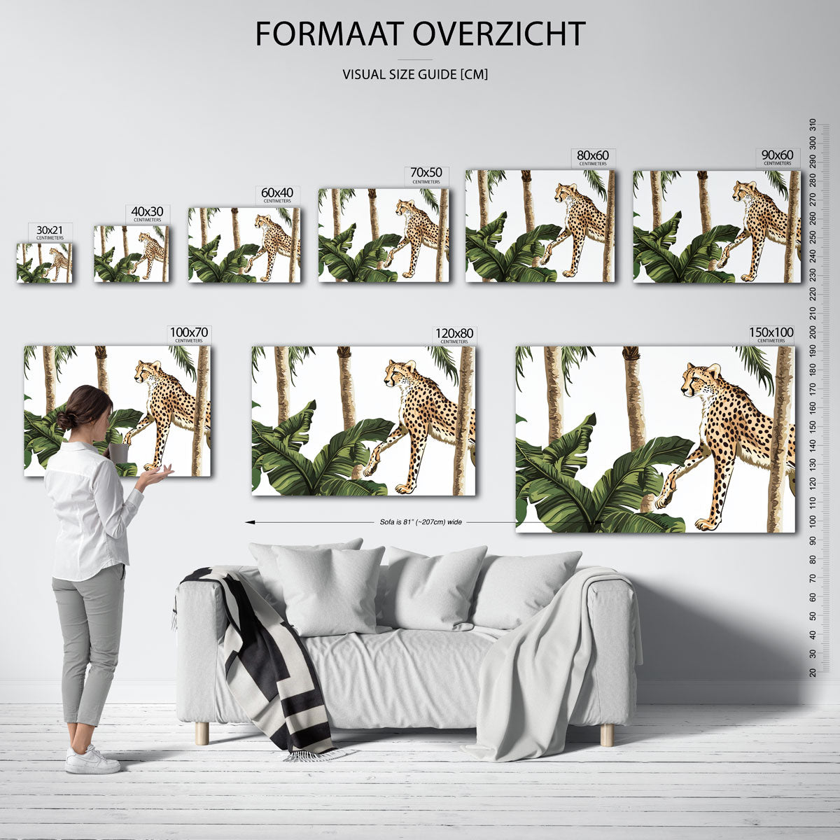 Luipaard en palmbomen Poster