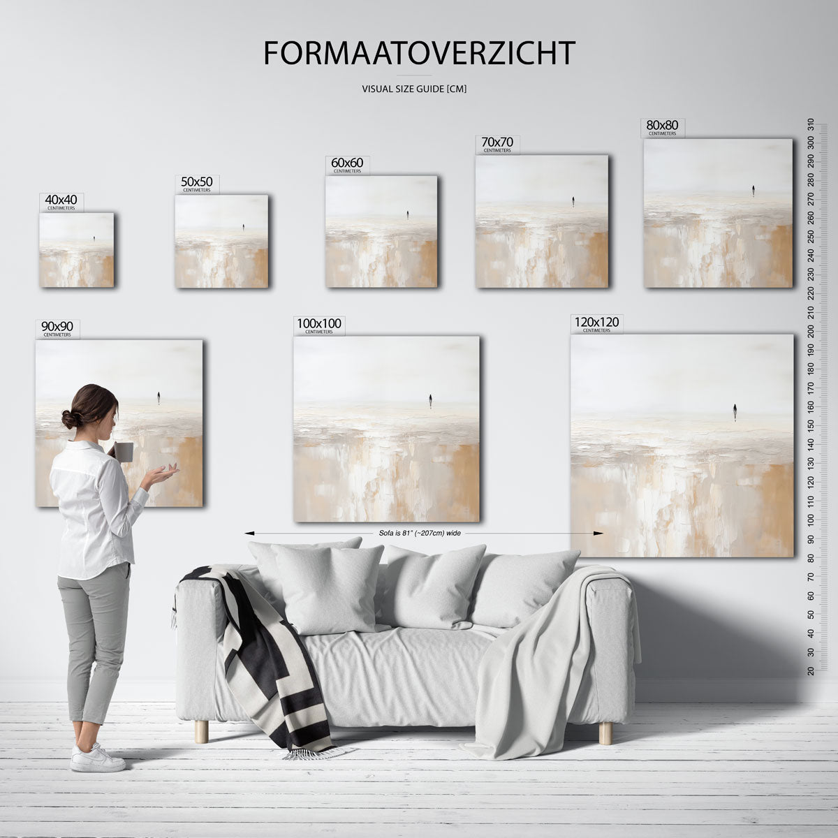 Eenzaam figuur op horizon Poster
