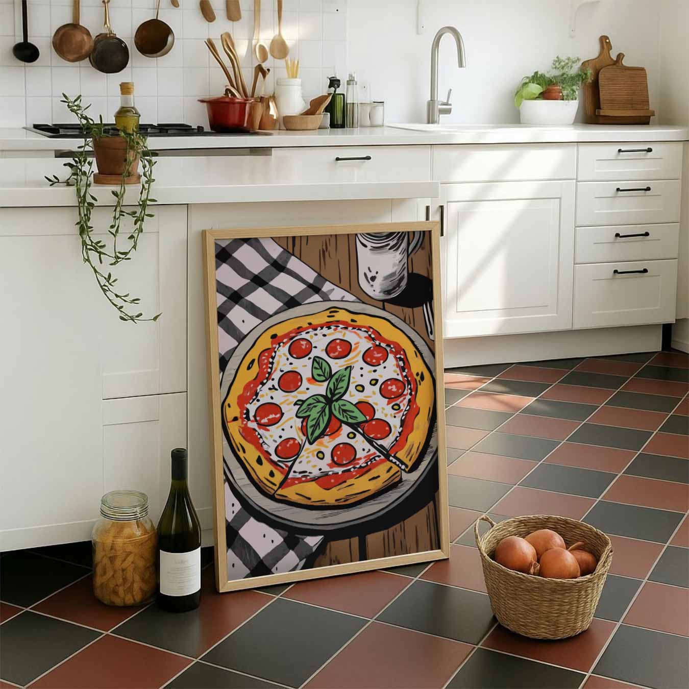 Pizza Illustratie Poster-WallArtistic