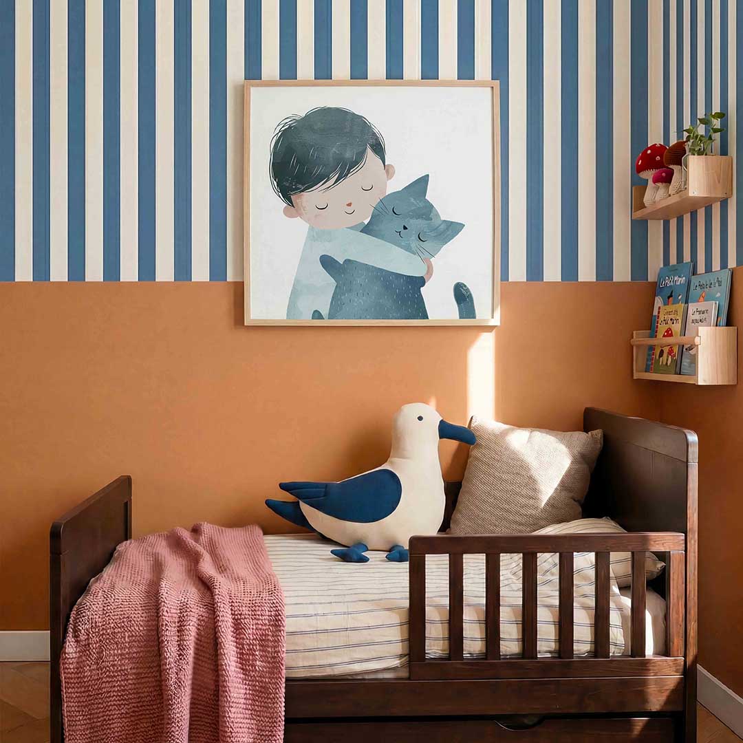 Jongen met kat Poster
