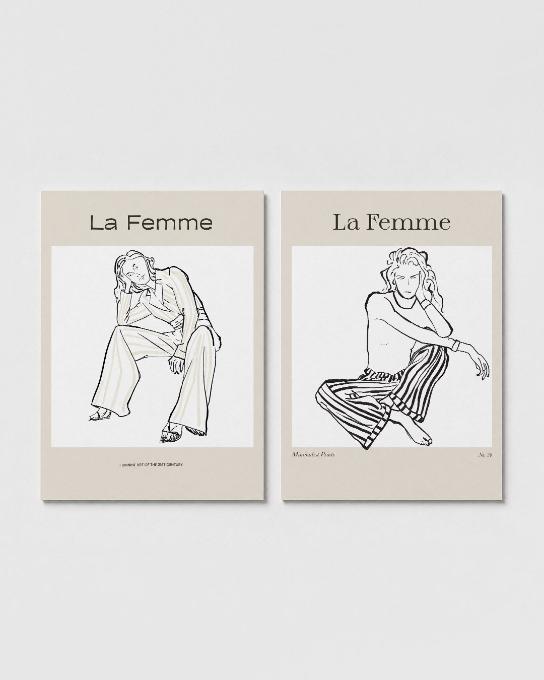 Lijn en vrouw Posterset