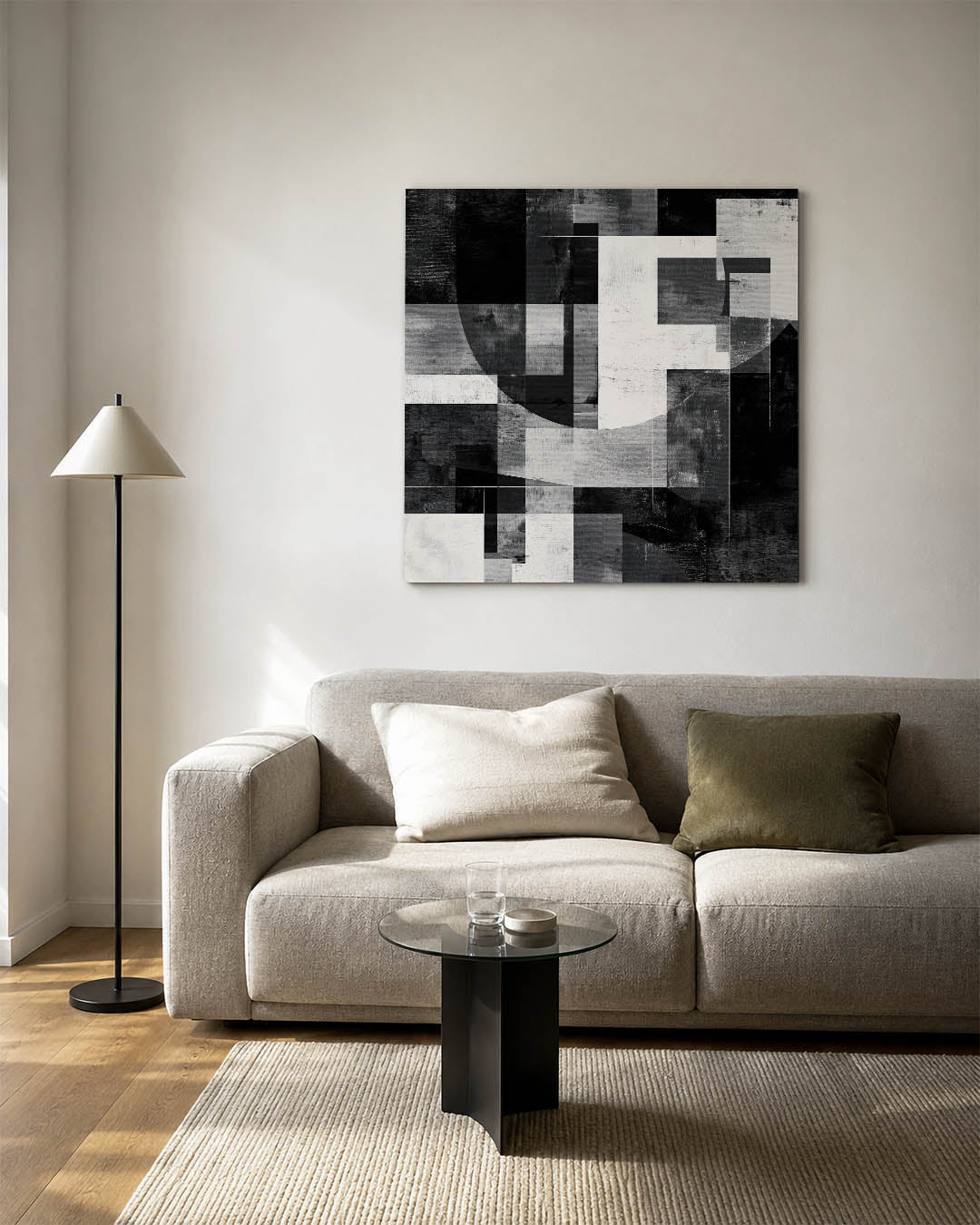 Geometrische vormen compositie Kunstwerk
