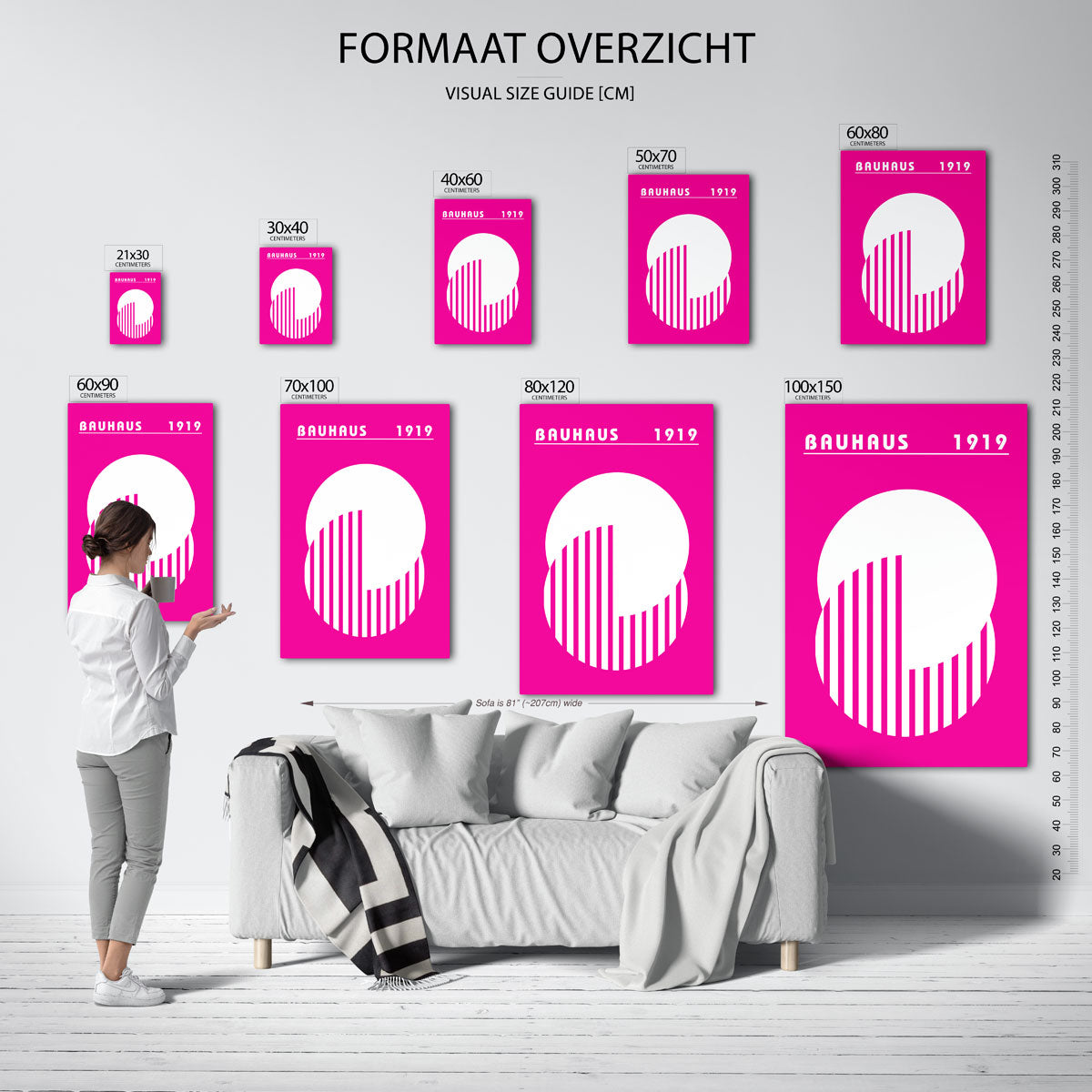 Cirkel en strepen Poster