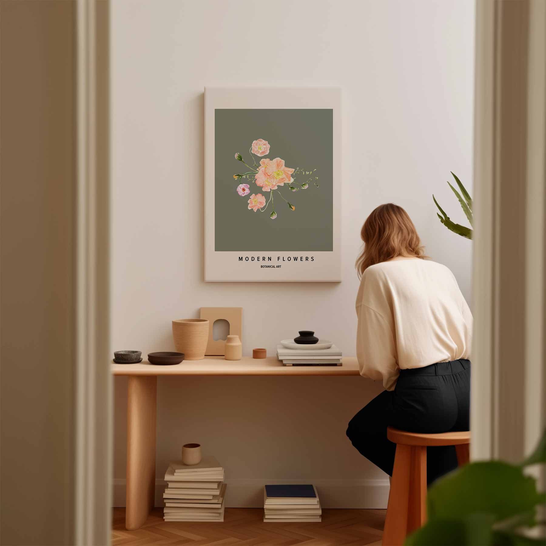 Bloemige Moderniteit Kunstwerk-canvas-dibond-plexiglas-wanddecoratie-WallArtistic