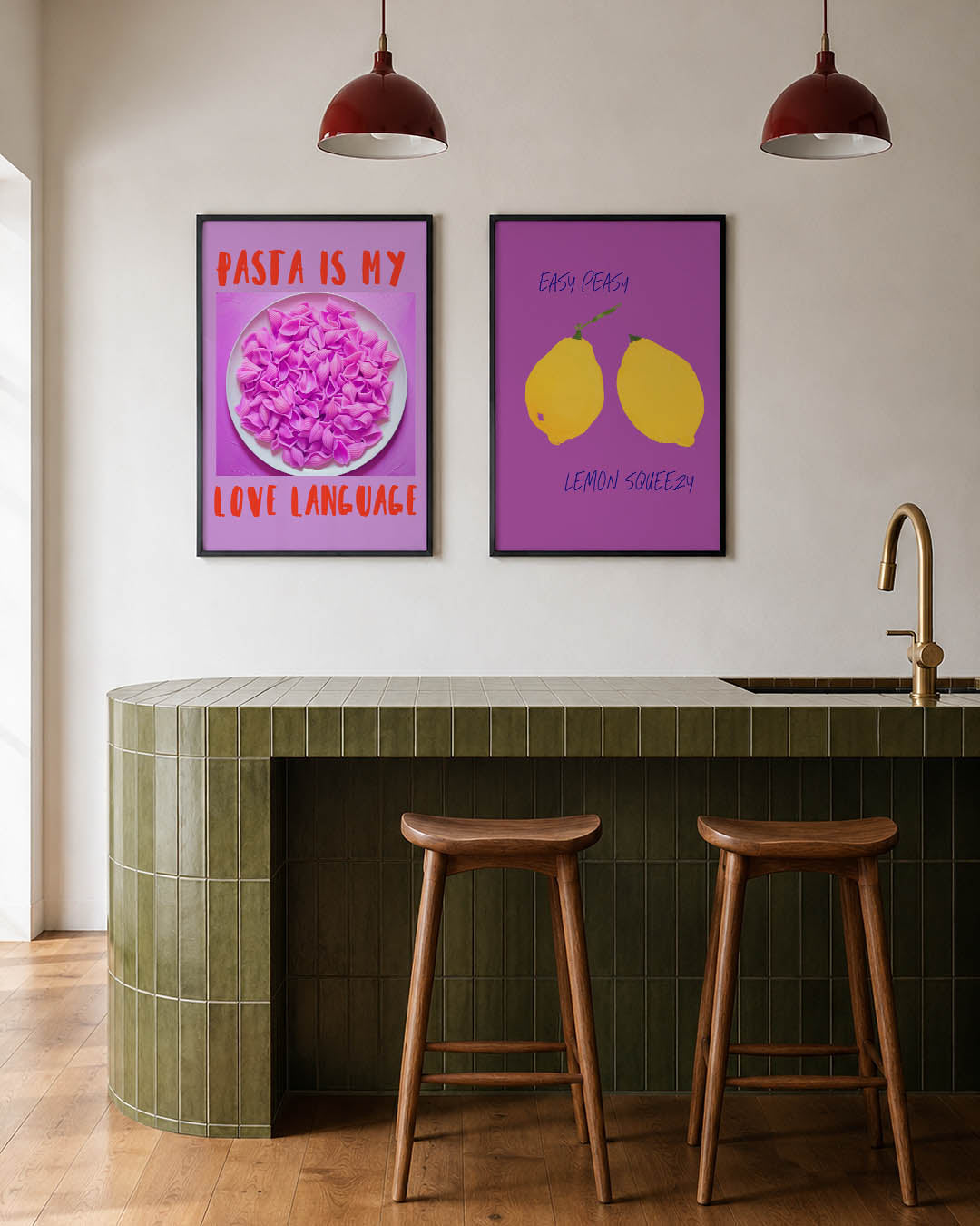Kleurrijke pastavormen Posterset