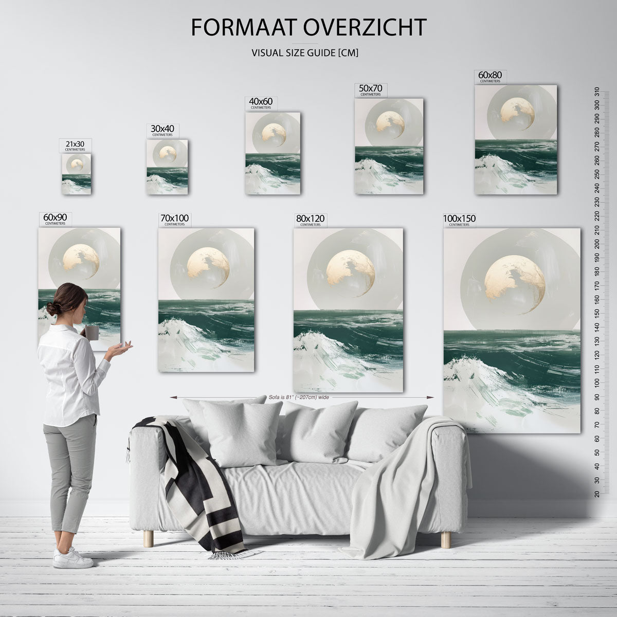 Maan boven oceaan Poster