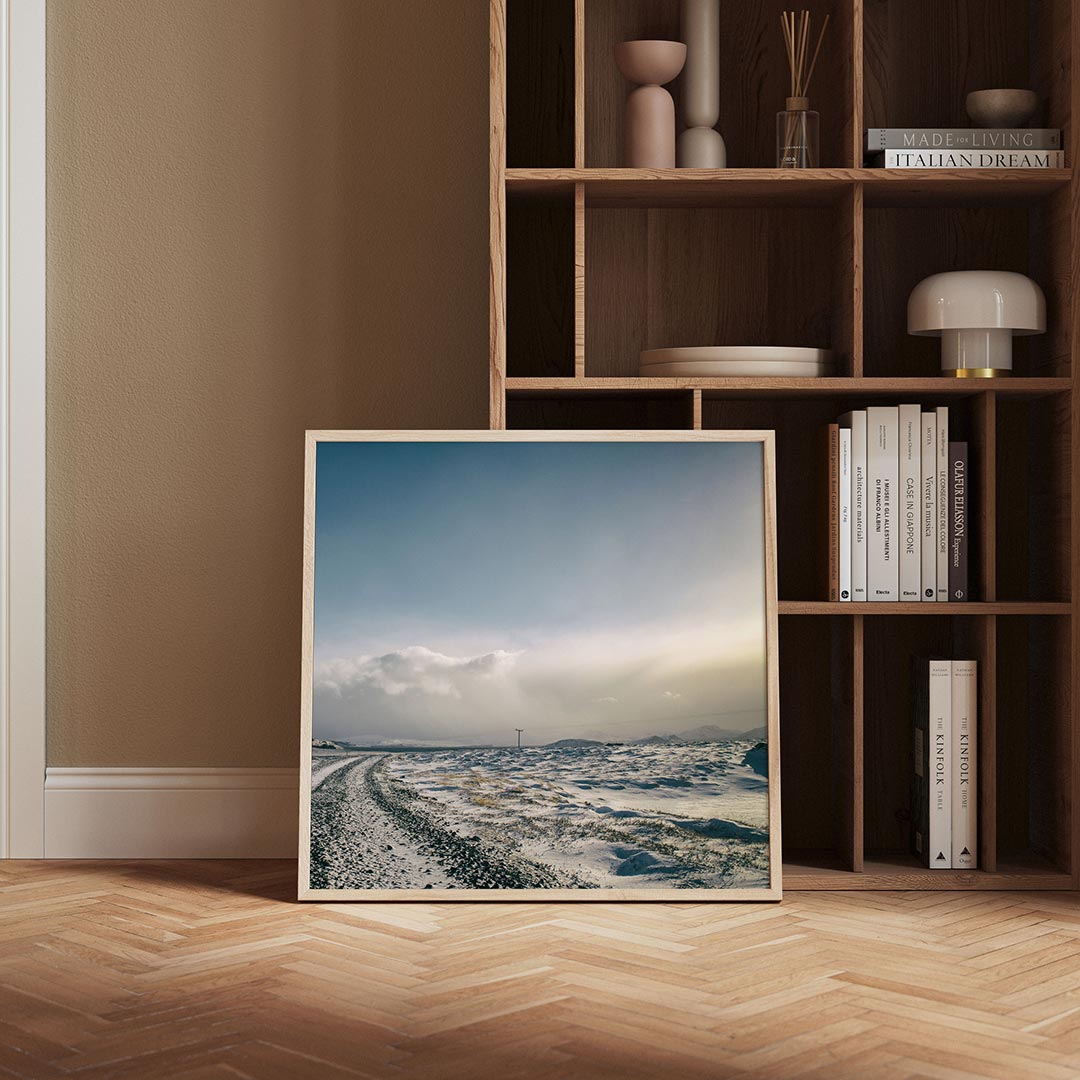 Winterlandschap met weg Poster