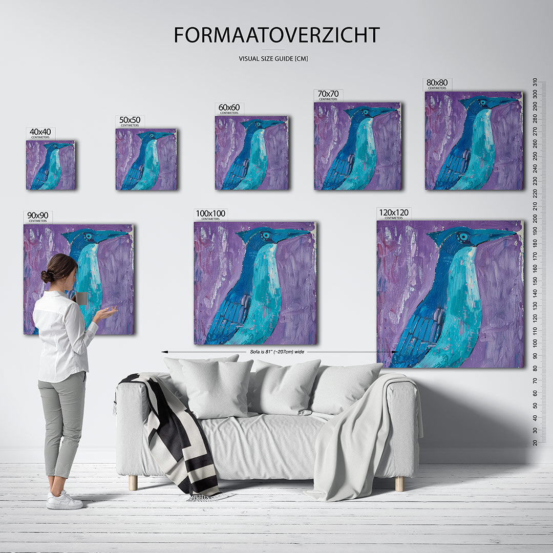 Vogelsilhouet in kleur Kunstwerk
