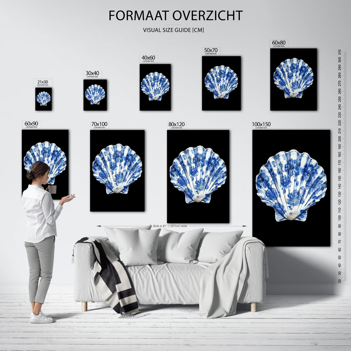 Blauwe schelp Poster