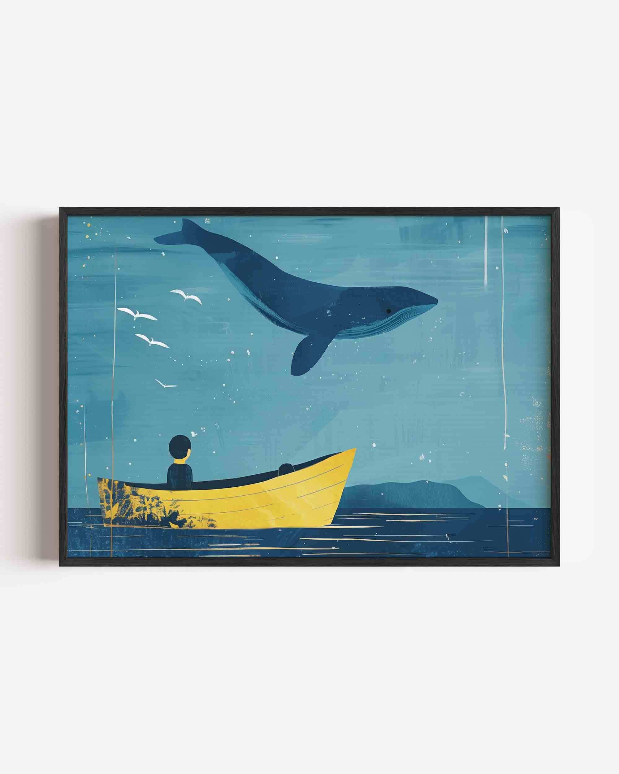 Walvis en boot Poster
