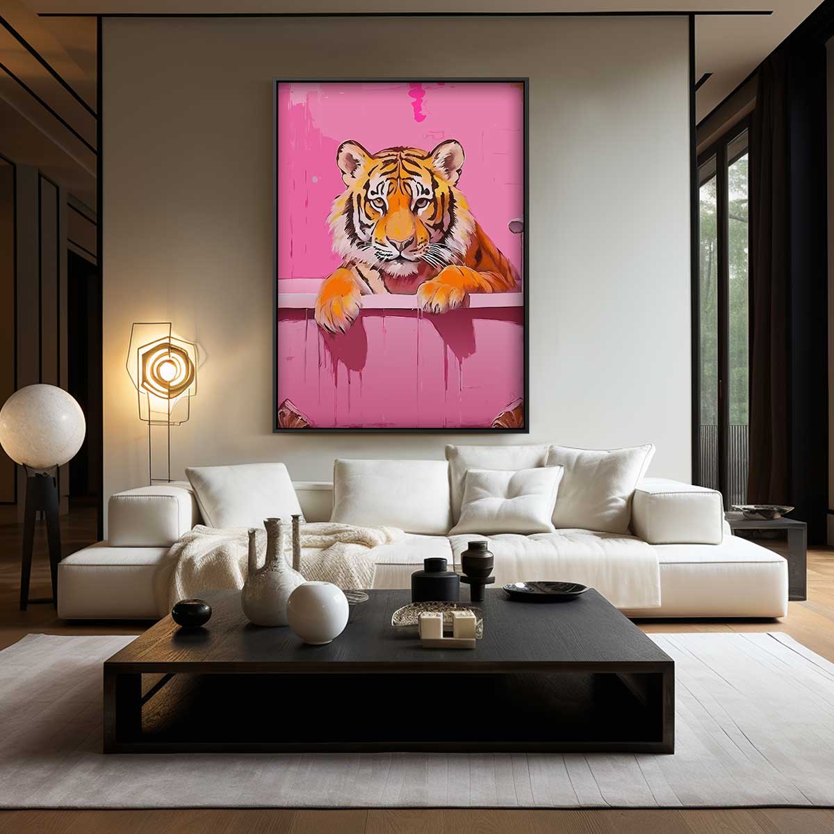 Kunstwerk „Tiger im Bad“