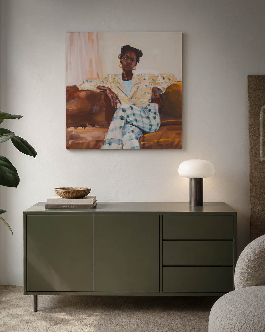 Vrouwelijk portret zittend Kunstwerk