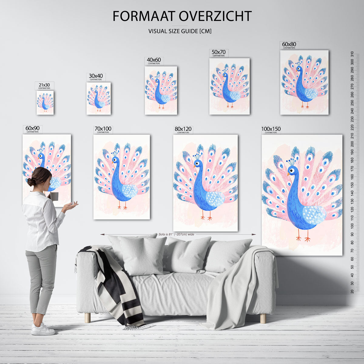 Blauwe pauw Poster
