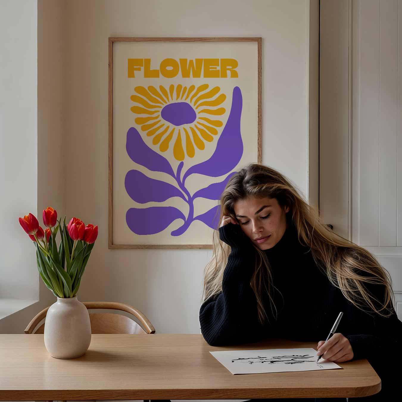 Vrolijke Bloemenkracht Poster-WallArtistic