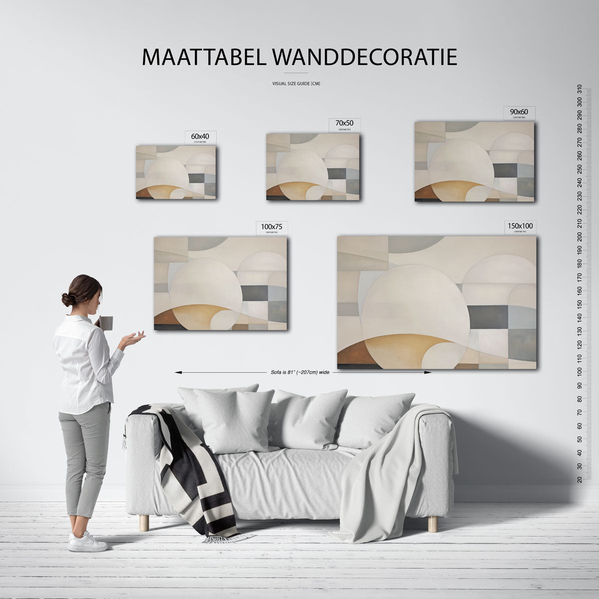 Geometrische vormen compositie Kunstwerk