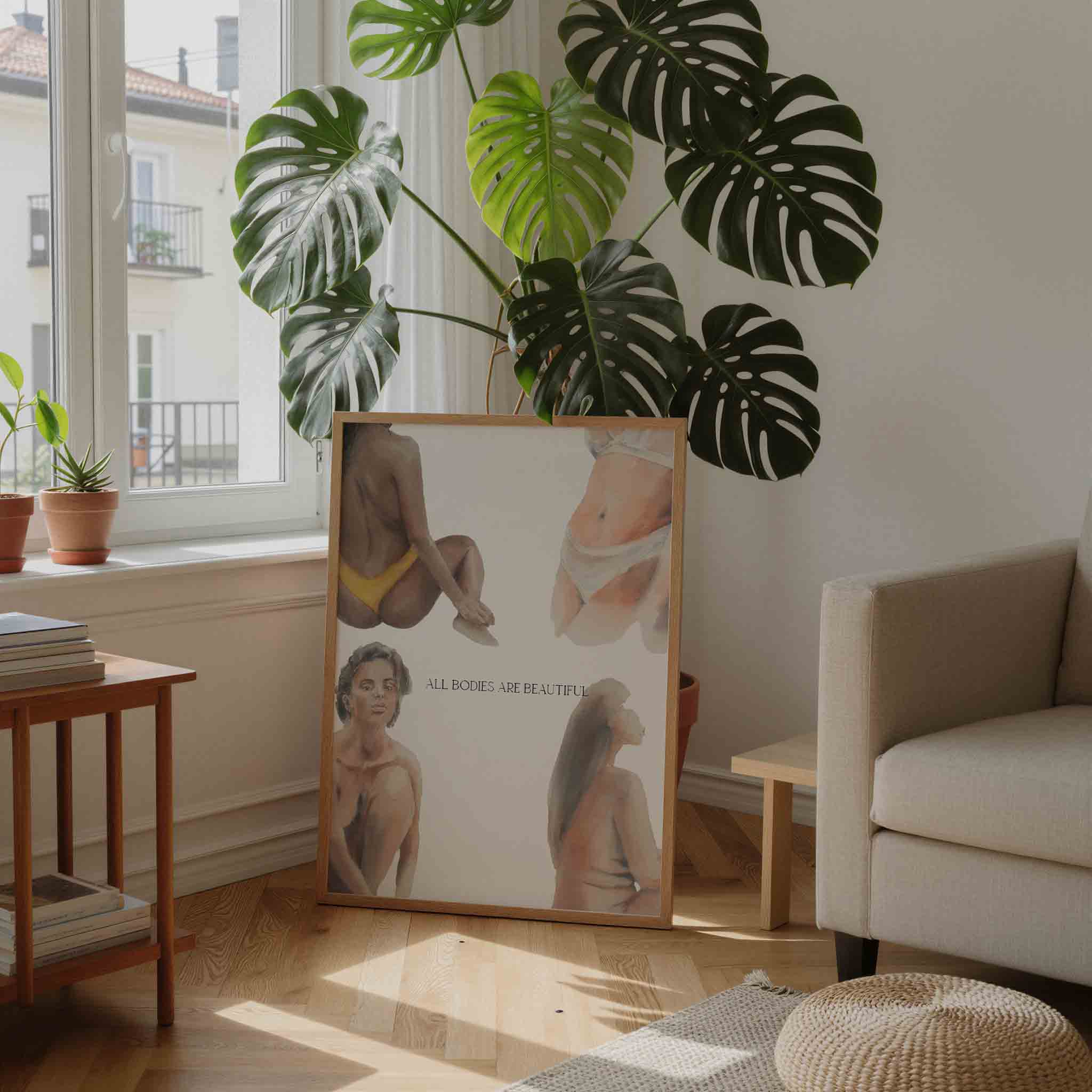 Figuren in badkleding Poster