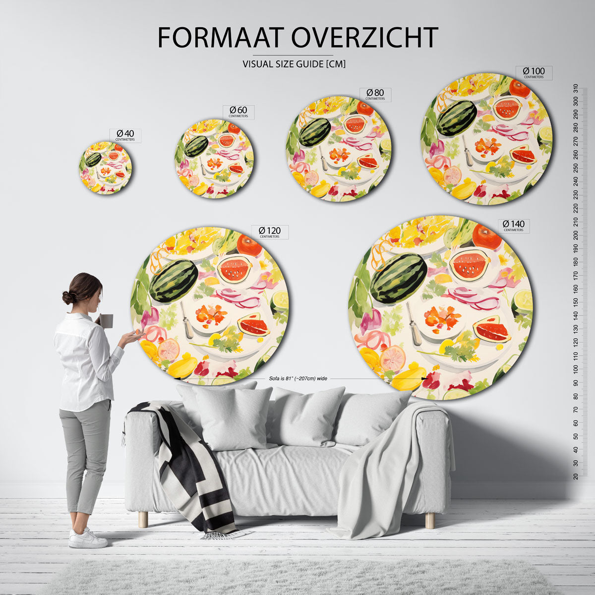 Fruit en groente Muurcirkel