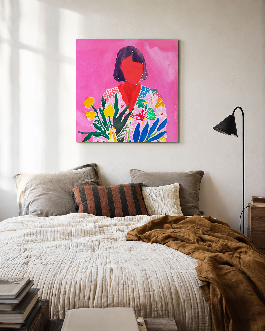 Vrolijke bloemenportret Kunstwerk