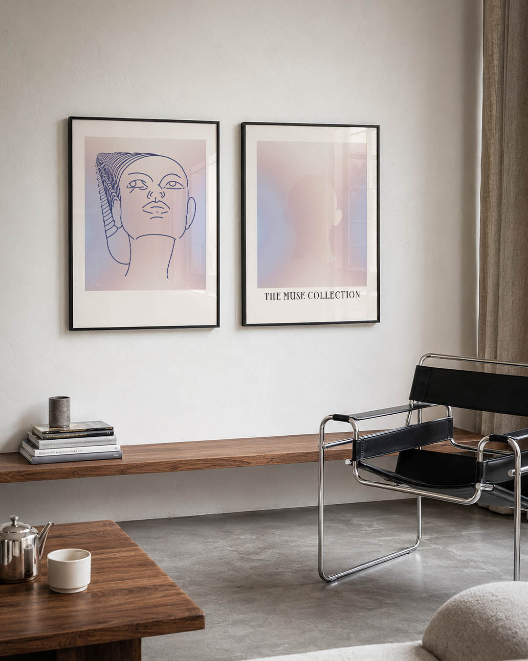 Lijnen en gezicht Posterset