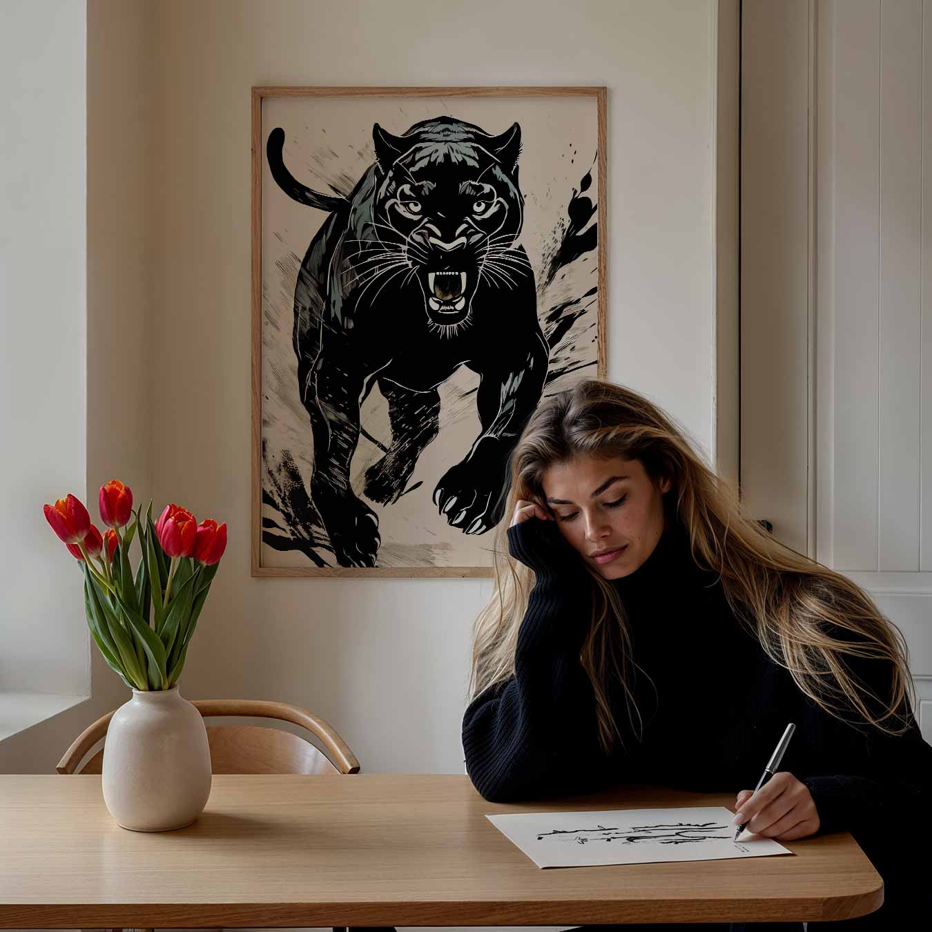 Stoere Panter Kunstposter-WallArtistic
