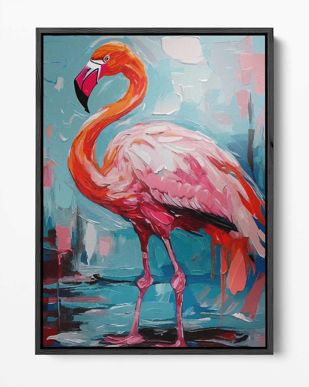 Farbenfrohes Flamingo-Kunstwerk