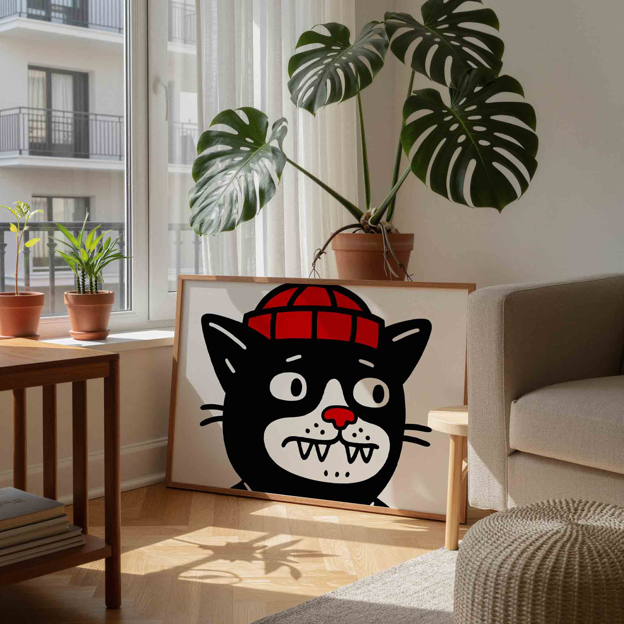 Kat met rode muts Poster