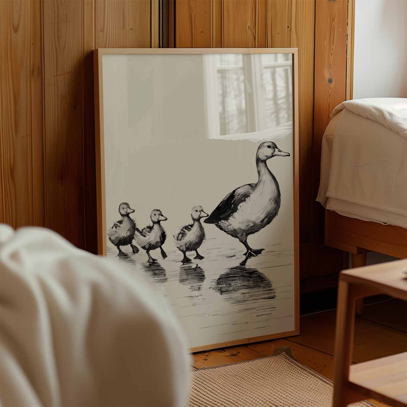 Eendenfamilie Wandkunst Poster-WallArtistic