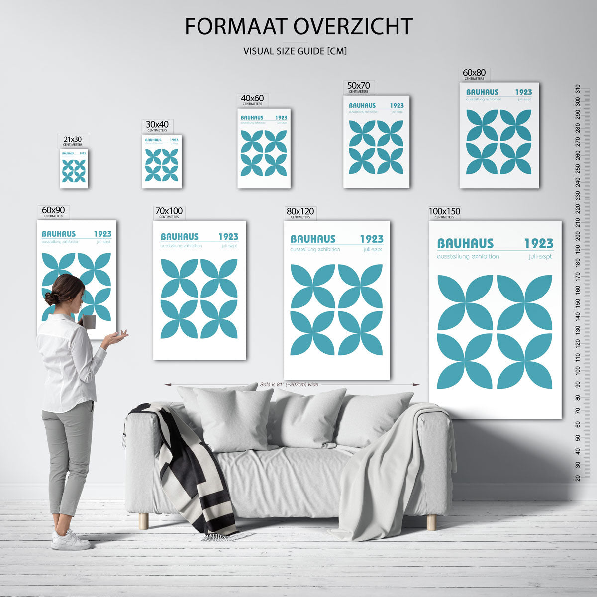 Vormritme bloemmotief Poster