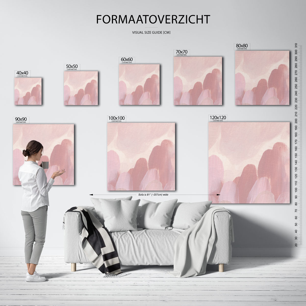 Abstracte roze vormen Poster