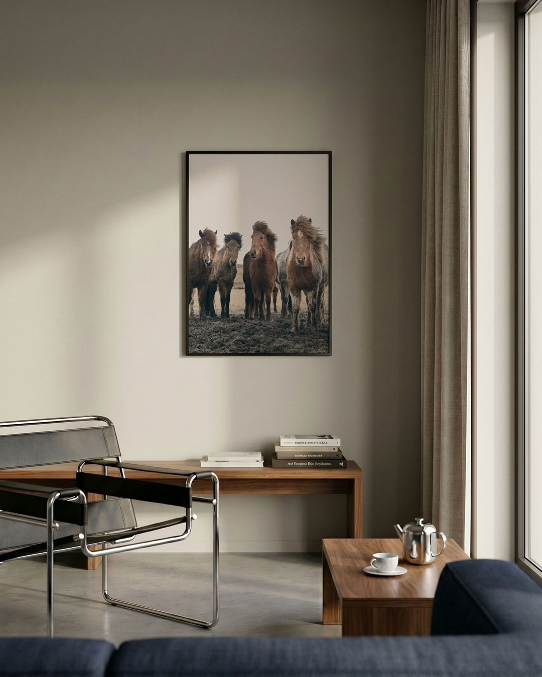 Groep paarden Poster