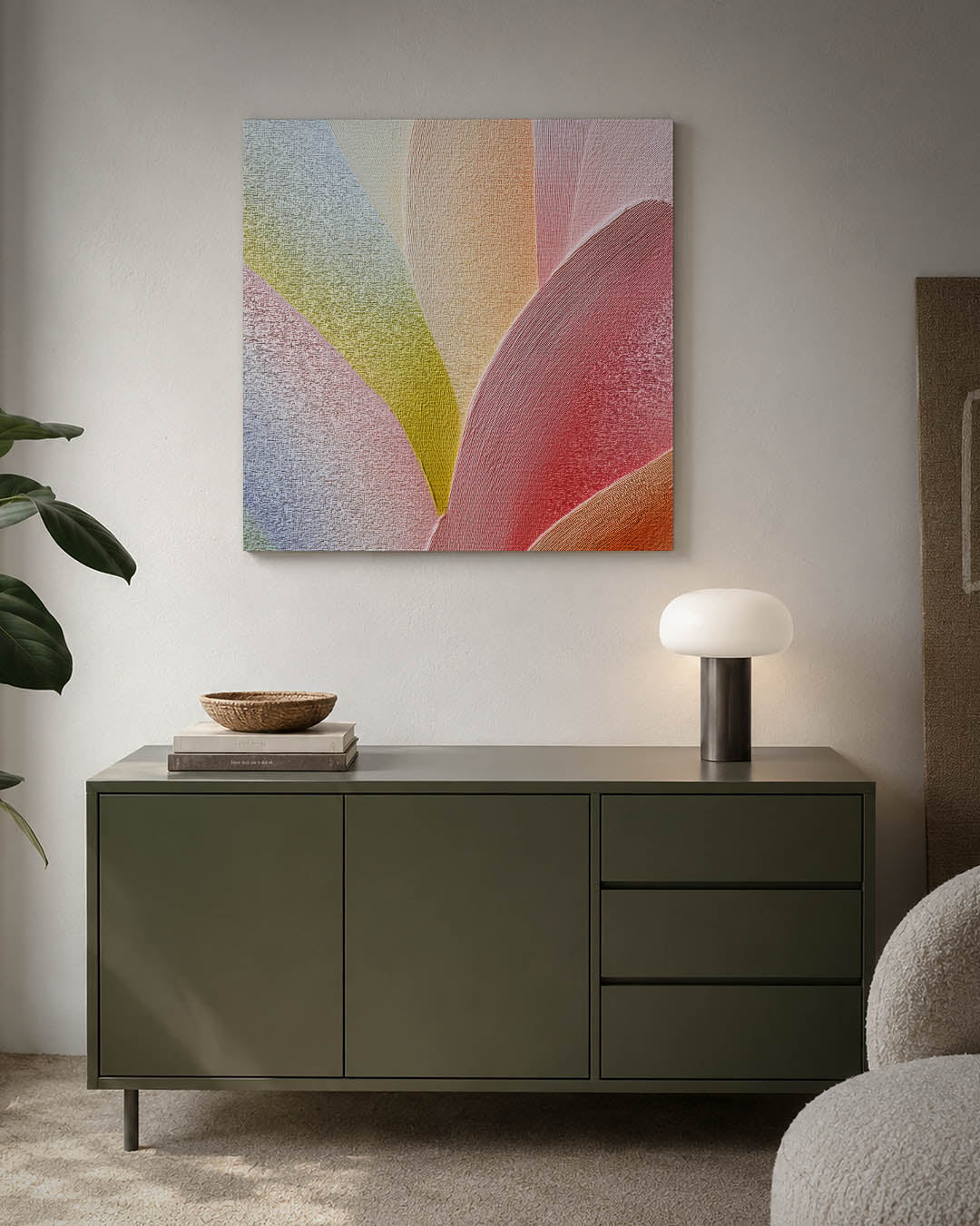 Vloeiende kleurencompositie Kunstwerk