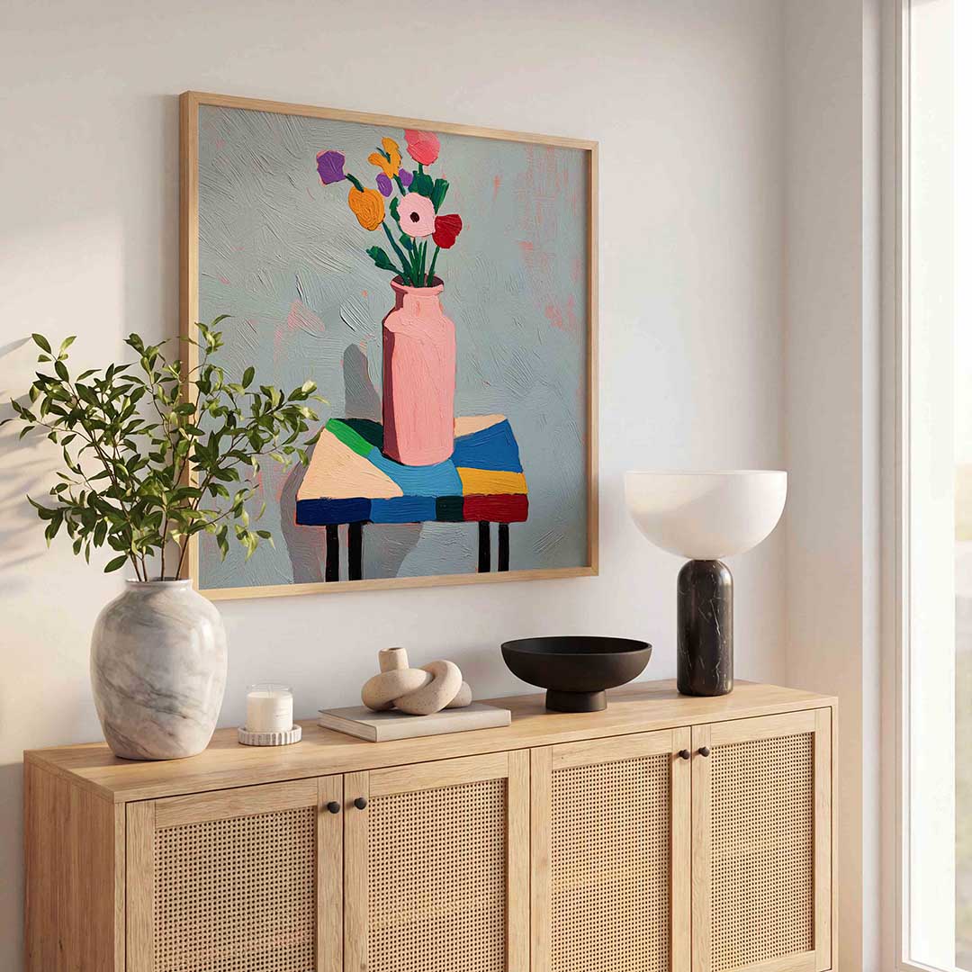 Bloemen in vaas Poster