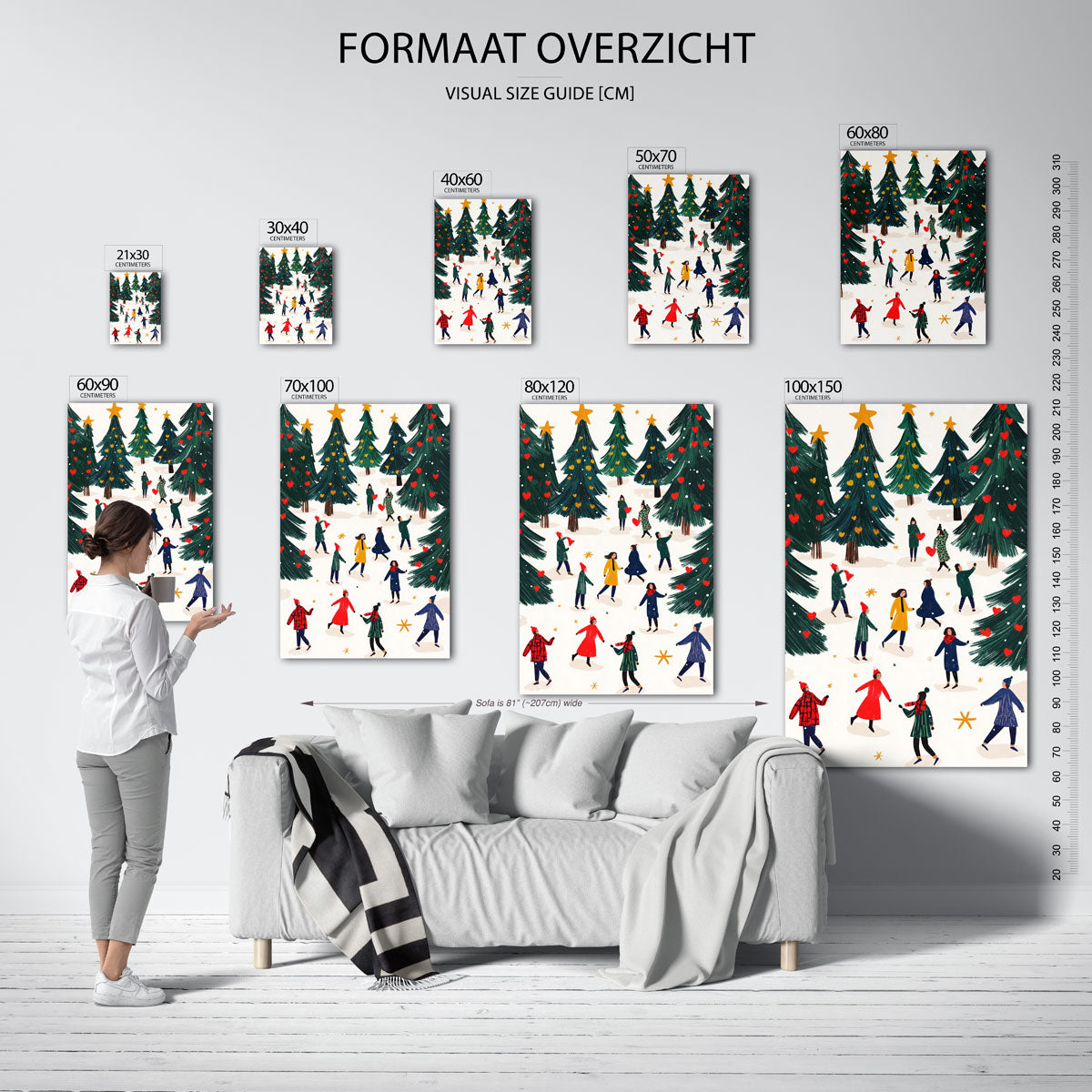 Winterse boswandeling Poster