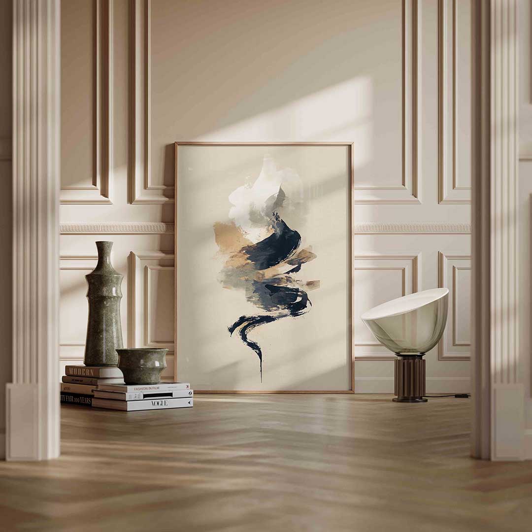 Abstracte penseelstreken Poster